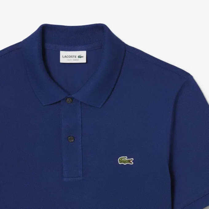L.12.12 Piqué-polo voor heren met slanke pasvorm