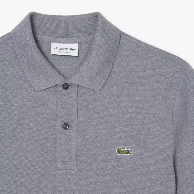 L.12.12 Piqué-polo voor heren met slanke pasvorm
