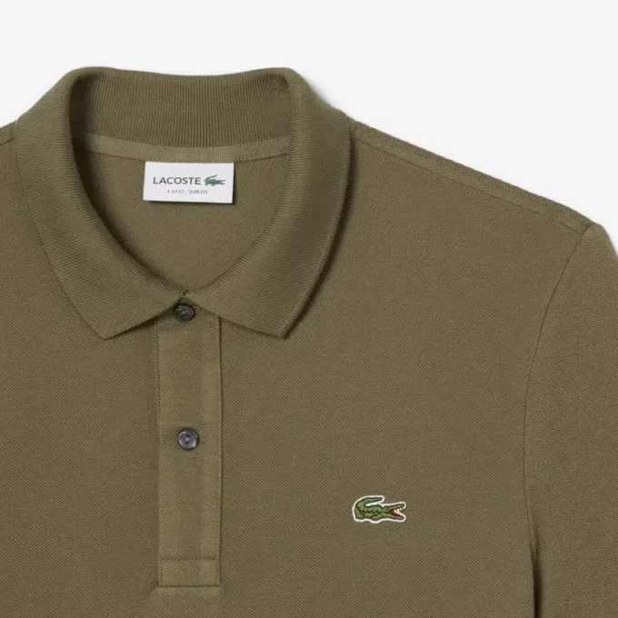 L.12.12 Piqué-polo voor heren met slanke pasvorm