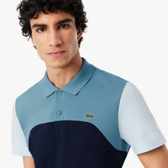 L.12.12-polo met kleurblokken voor heren, regular fit