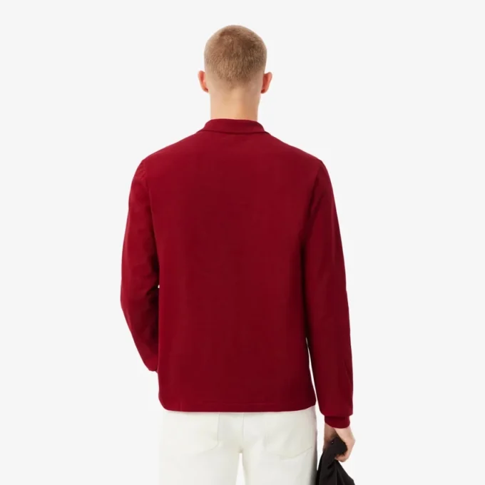 L.12.12-Polo met lange mouwen en klassieke pasvorm voor heren