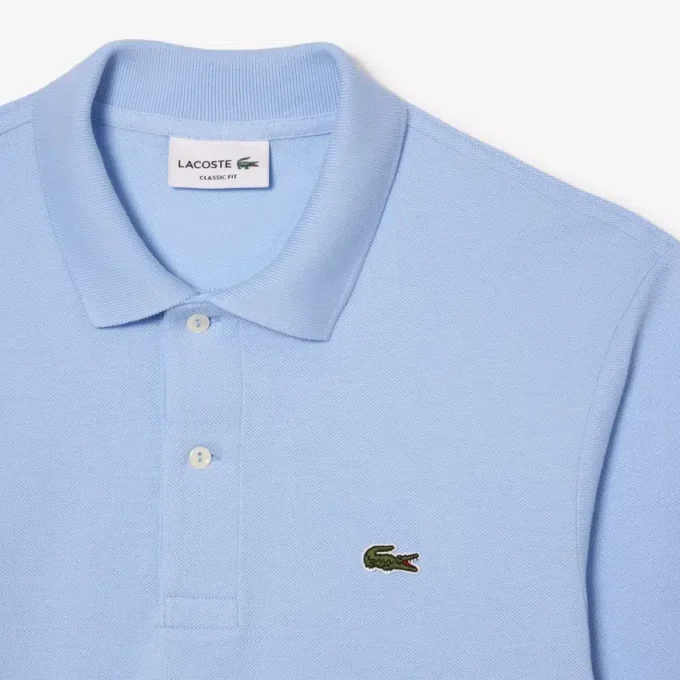 L.12.12-Polo met lange mouwen en klassieke pasvorm voor heren