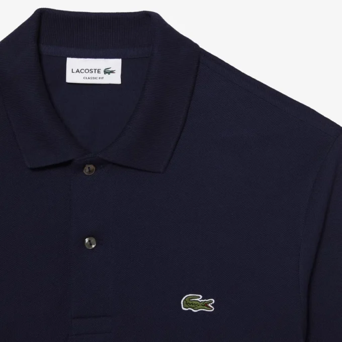 L.12.12-Polo met lange mouwen en klassieke pasvorm voor heren