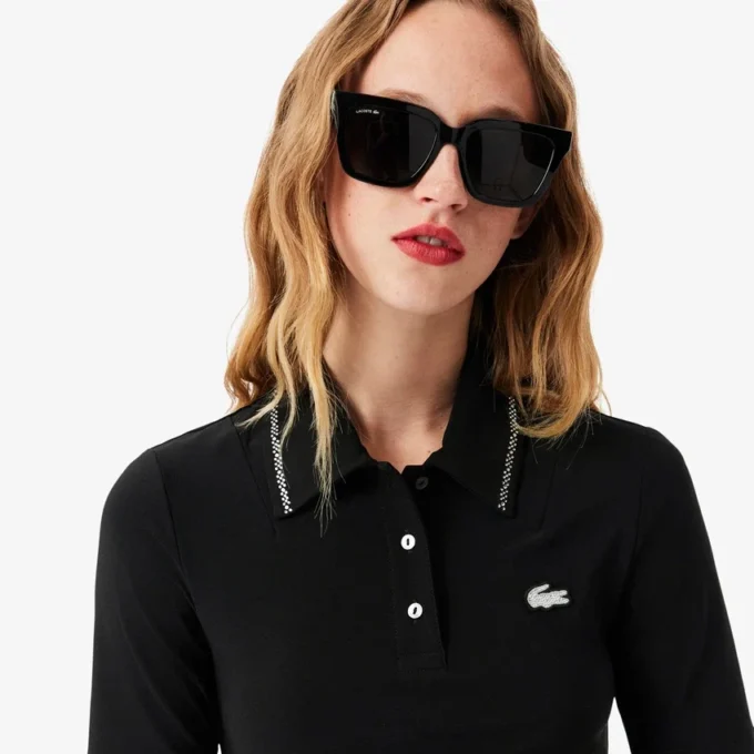 L.12.12 Slim Fit Diamanta Pop-polo voor dames