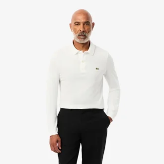 L.12.12 slim fit herenpolo met lange mouwen