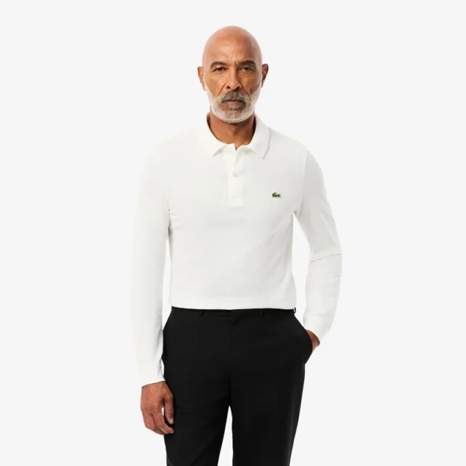 L.12.12 slim fit herenpolo met lange mouwen