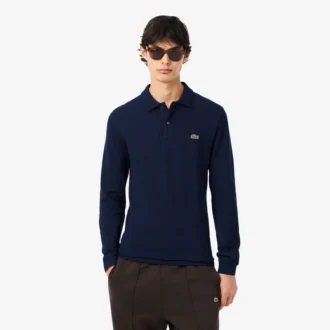 L.12.12 slim fit herenpolo met lange mouwen