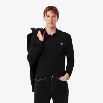 L.12.12 slim fit herenpolo met lange mouwen