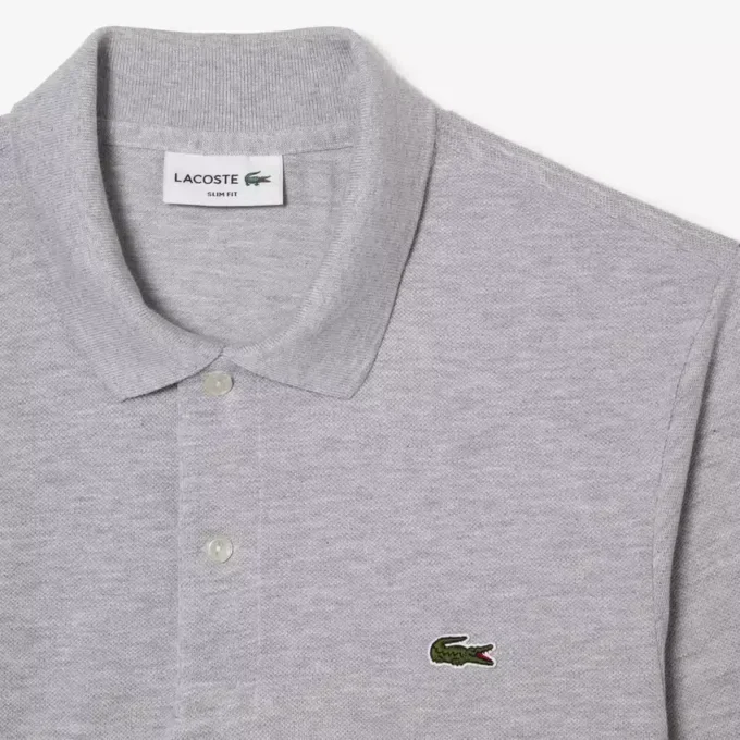 L.12.12 slim fit herenpolo met lange mouwen