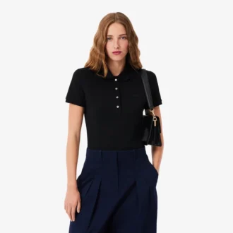 L.12.D Slim Fit stretch mini-polo voor dames