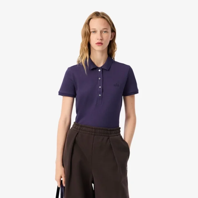 L.12.D Slim Fit stretch mini-polo voor dames