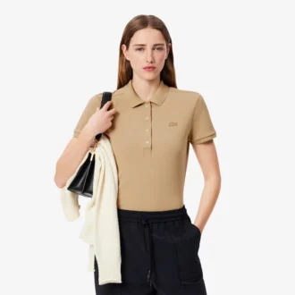 L.12.D Slim Fit stretch mini-polo voor dames