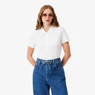 L.12.D Slim Fit stretch mini-polo voor dames