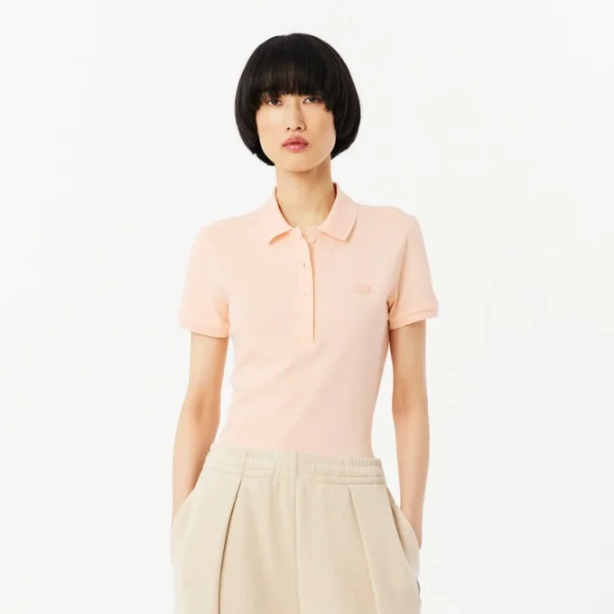 L.12.D Slim Fit stretch mini-polo voor dames