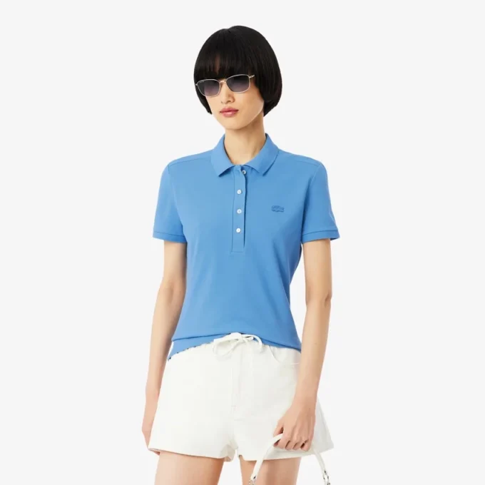 L.12.D Slim Fit stretch mini-polo voor dames