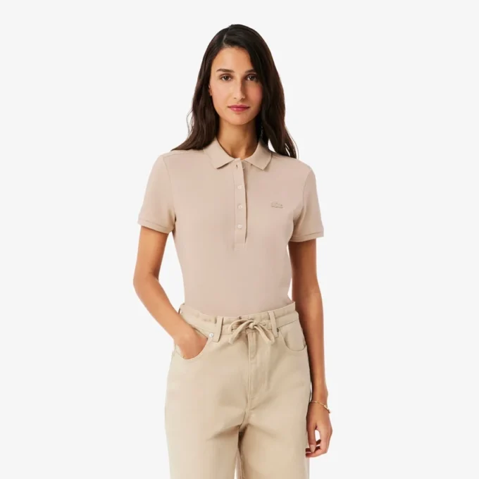 L.12.D Slim Fit stretch mini-polo voor dames