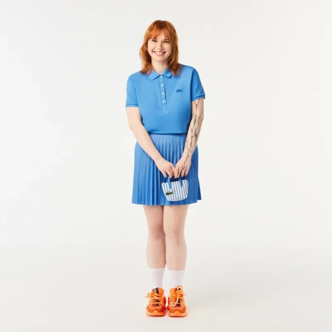 L.12.D Slim Fit stretch mini-polo voor dames
