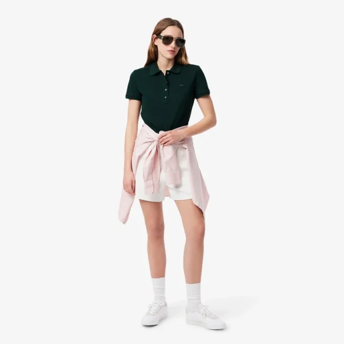 L.12.D Slim Fit stretch mini-polo voor dames