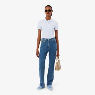 L.12.D Slim Fit stretch mini-polo voor dames