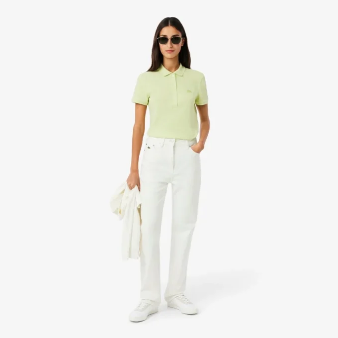L.12.D Slim Fit stretch mini-polo voor dames