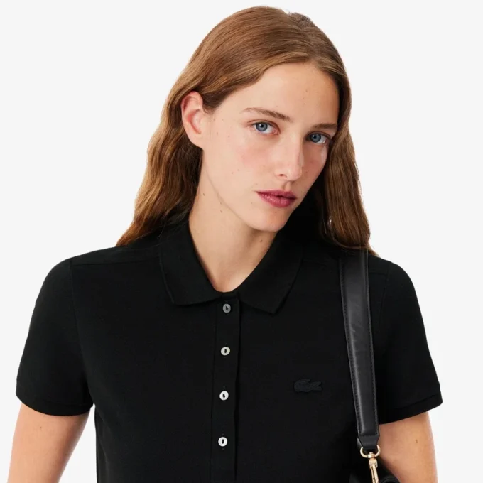 L.12.D Slim Fit stretch mini-polo voor dames