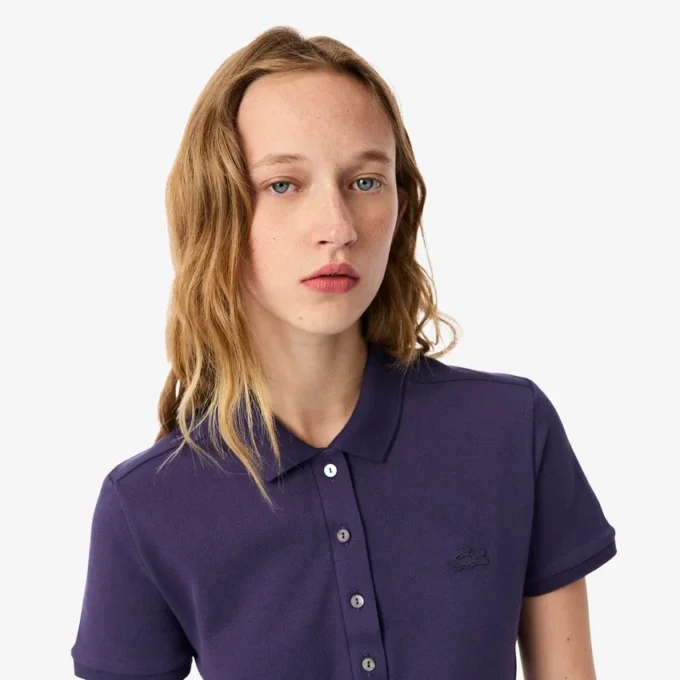 L.12.D Slim Fit stretch mini-polo voor dames