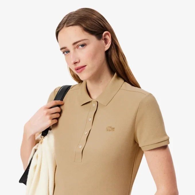 L.12.D Slim Fit stretch mini-polo voor dames