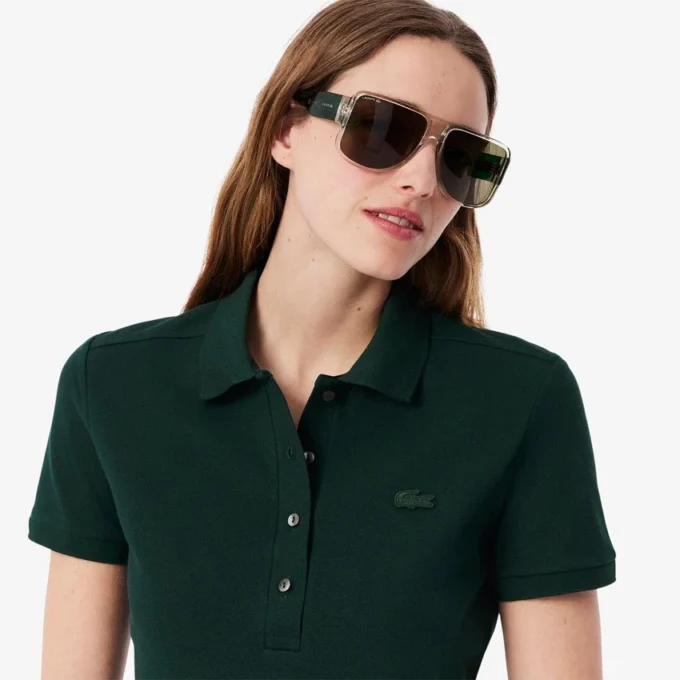 L.12.D Slim Fit stretch mini-polo voor dames