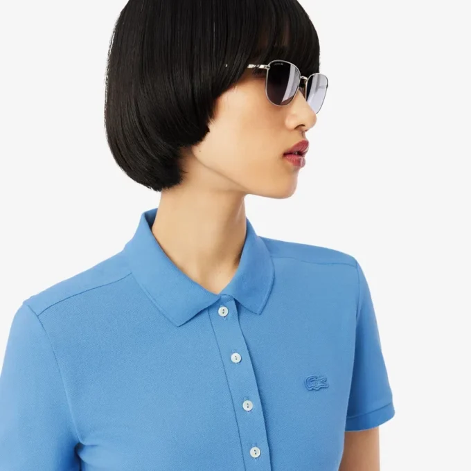 L.12.D Slim Fit stretch mini-polo voor dames