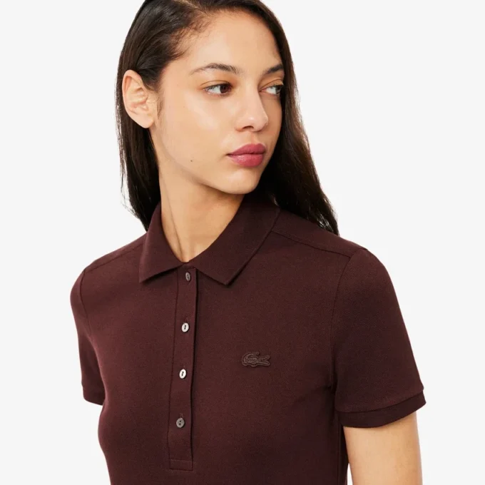L.12.D Slim Fit stretch mini-polo voor dames