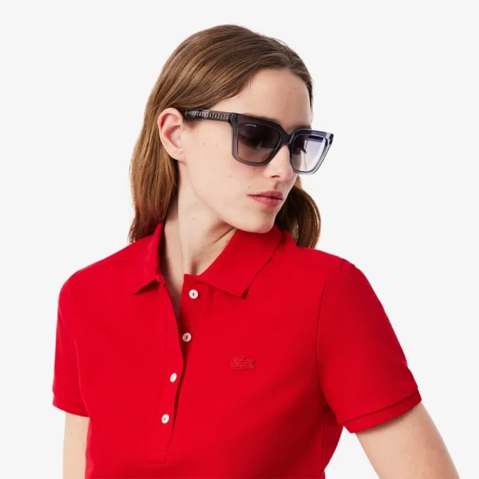 L.12.D Slim Fit stretch mini-polo voor dames
