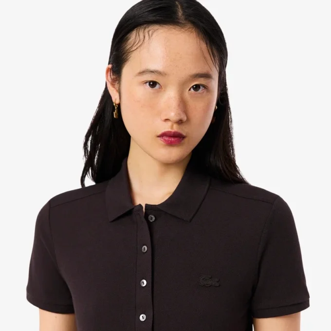 L.12.D Slim Fit stretch mini-polo voor dames