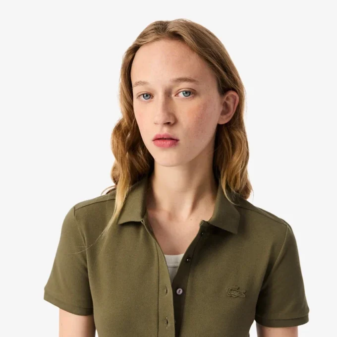 L.12.D Slim Fit stretch mini-polo voor dames