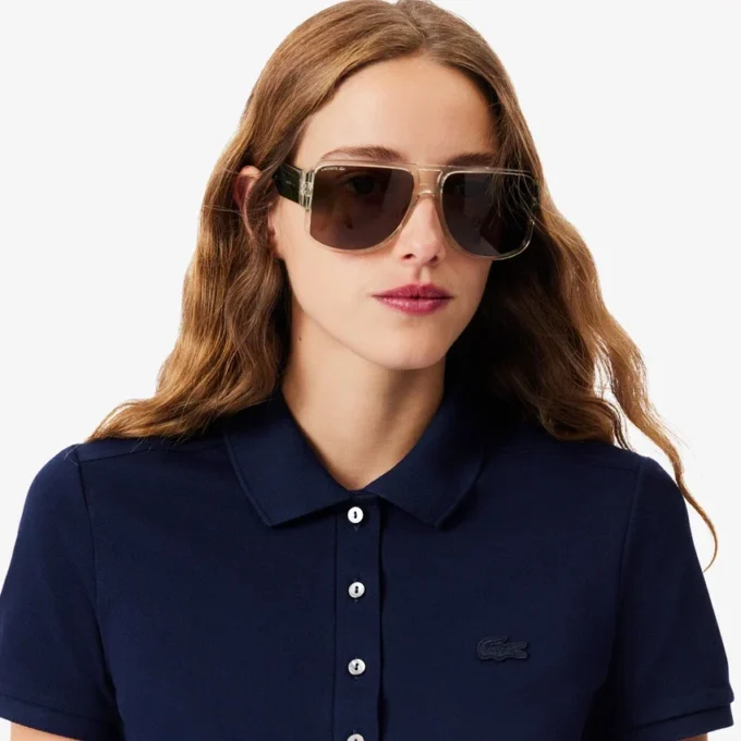 L.12.D Slim Fit stretch mini-polo voor dames
