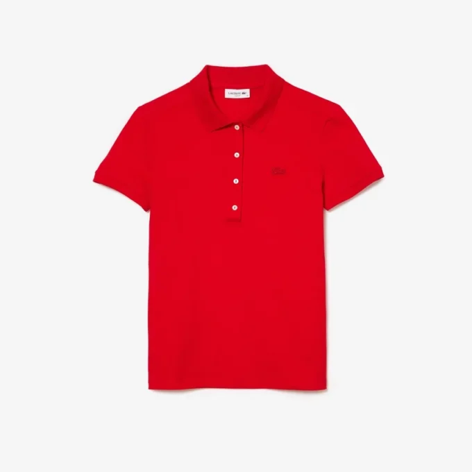 L.12.D Slim Fit stretch mini-polo voor dames