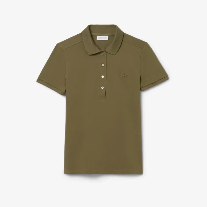 L.12.D Slim Fit stretch mini-polo voor dames