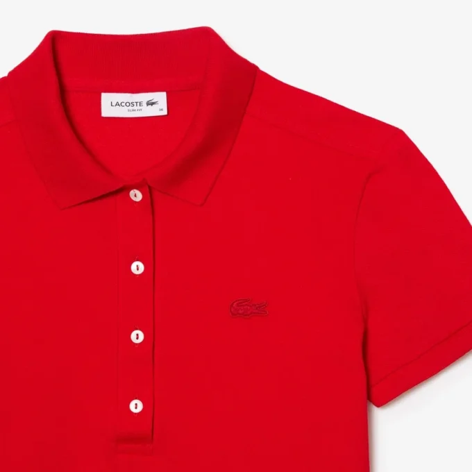L.12.D Slim Fit stretch mini-polo voor dames