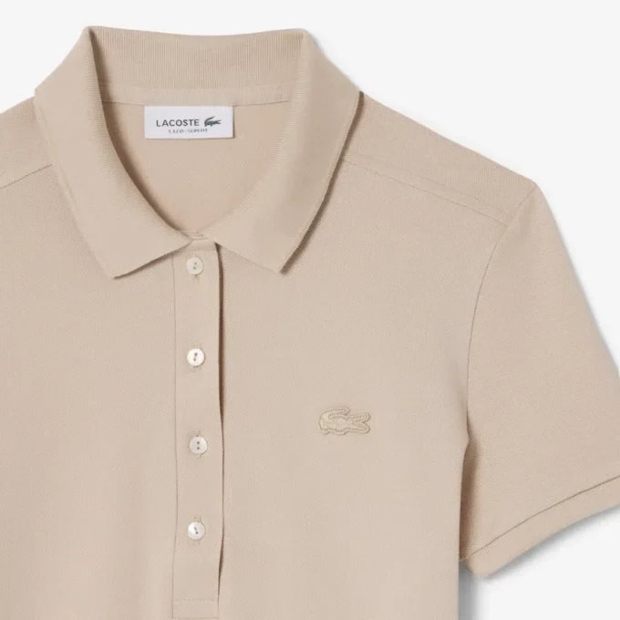 L.12.D Slim Fit stretch mini-polo voor dames