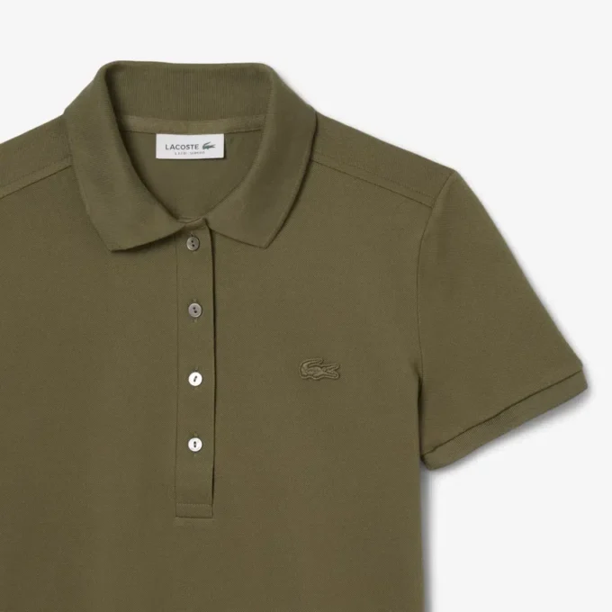 L.12.D Slim Fit stretch mini-polo voor dames