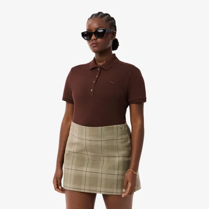 L.12.D Slim Fit stretch mini-polo voor dames