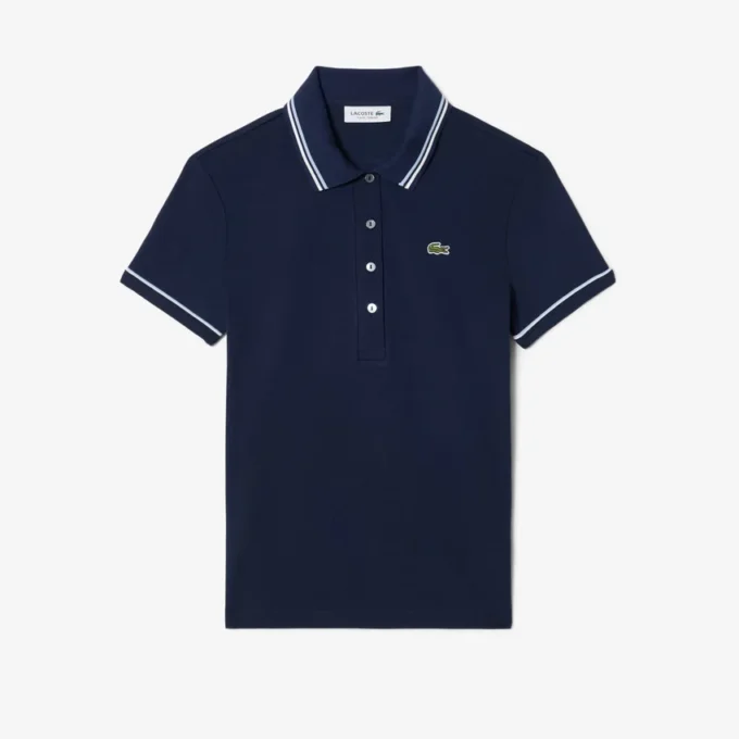 L.12.D Slim Fit Trim Detail Polo voor dames