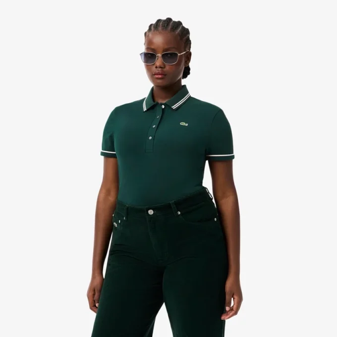 L.12.D Slim Fit Trim Detail Polo voor dames