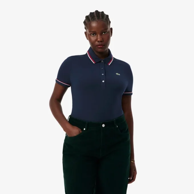 L.12.D Slim Fit Trim Detail Polo voor dames