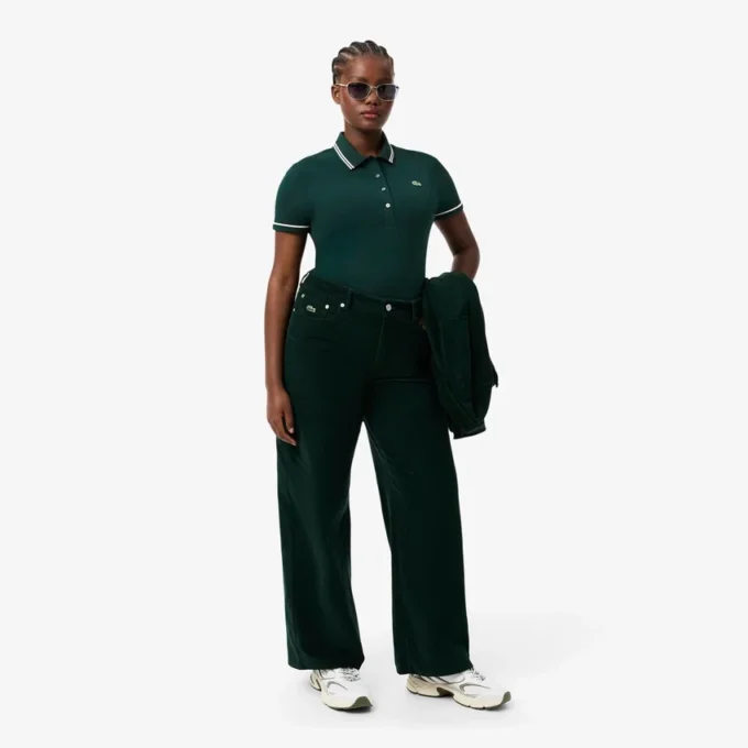 L.12.D Slim Fit Trim Detail Polo voor dames