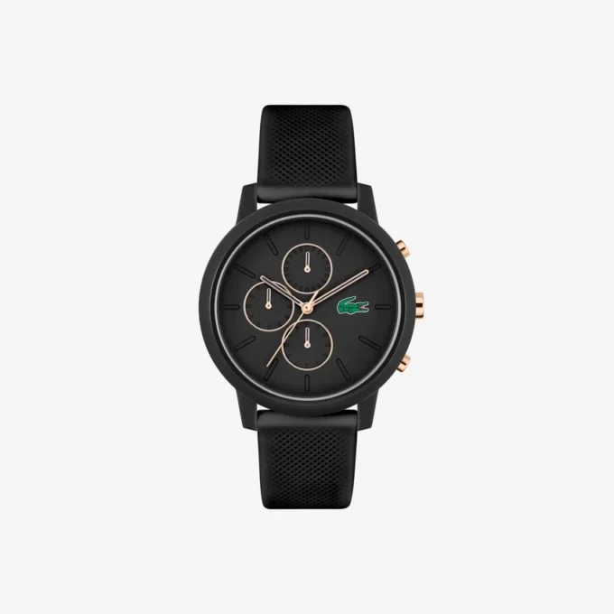 Lacoste.12.12 Chrono-horloge Zwart & Carnation Gold Siliconen