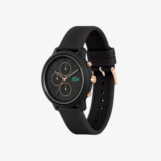 Lacoste.12.12 Chrono-horloge Zwart & Carnation Gold Siliconen