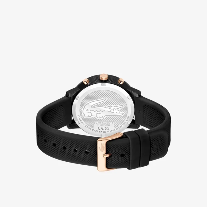 Lacoste.12.12 Chrono-horloge Zwart & Carnation Gold Siliconen