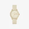 Lacoste.12.12 Go 3-wijzers champagnekleurig siliconenhorloge