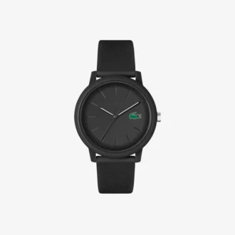 Lacoste.12.12 Horloge met zwarte siliconenband
