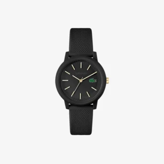 Lacoste.12.12 Horloge met zwarte siliconenband